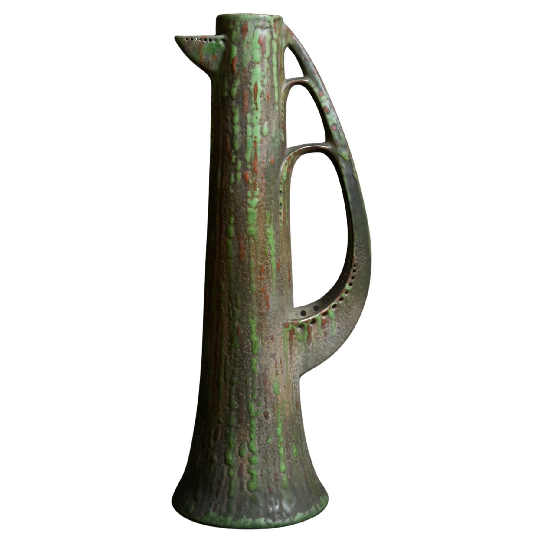 Art Nouveau Ewer in the Shape of Stylized Tree by Paul Dachsel for Kunstkeramik For Sale