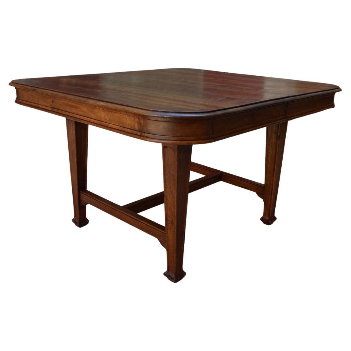 Art Nouveau Extending Dining Table in Carved Walnut, France, Circa 1900 For Sale