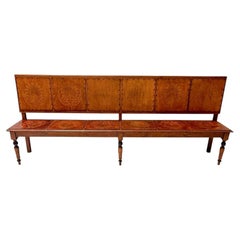 Art Nouveau Extra Large Hall Bench, Elm and Beech, Dutch Design, 1900s