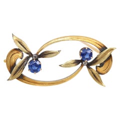 Boîte à broche en saphir russe Art Nouveau de Fabergé 56 carats avec poinçon, 1900