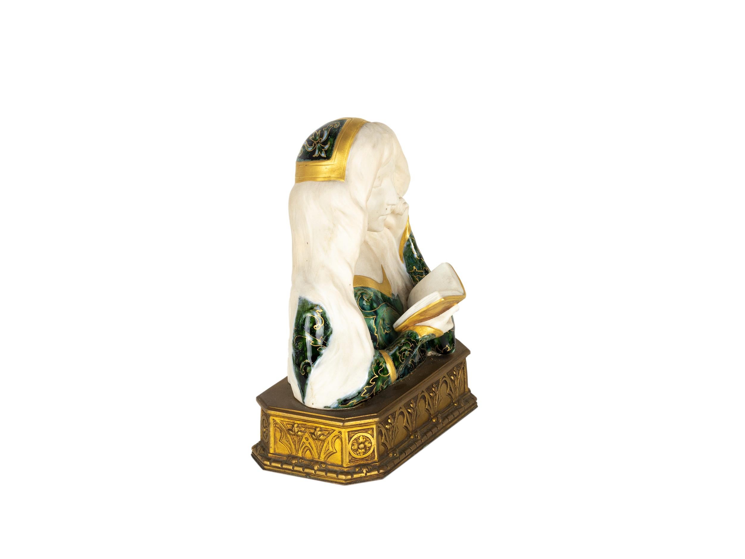 Art Nouveau Faience Woman Bust by Leon Noel Delagrange, 1889 For Sale 3