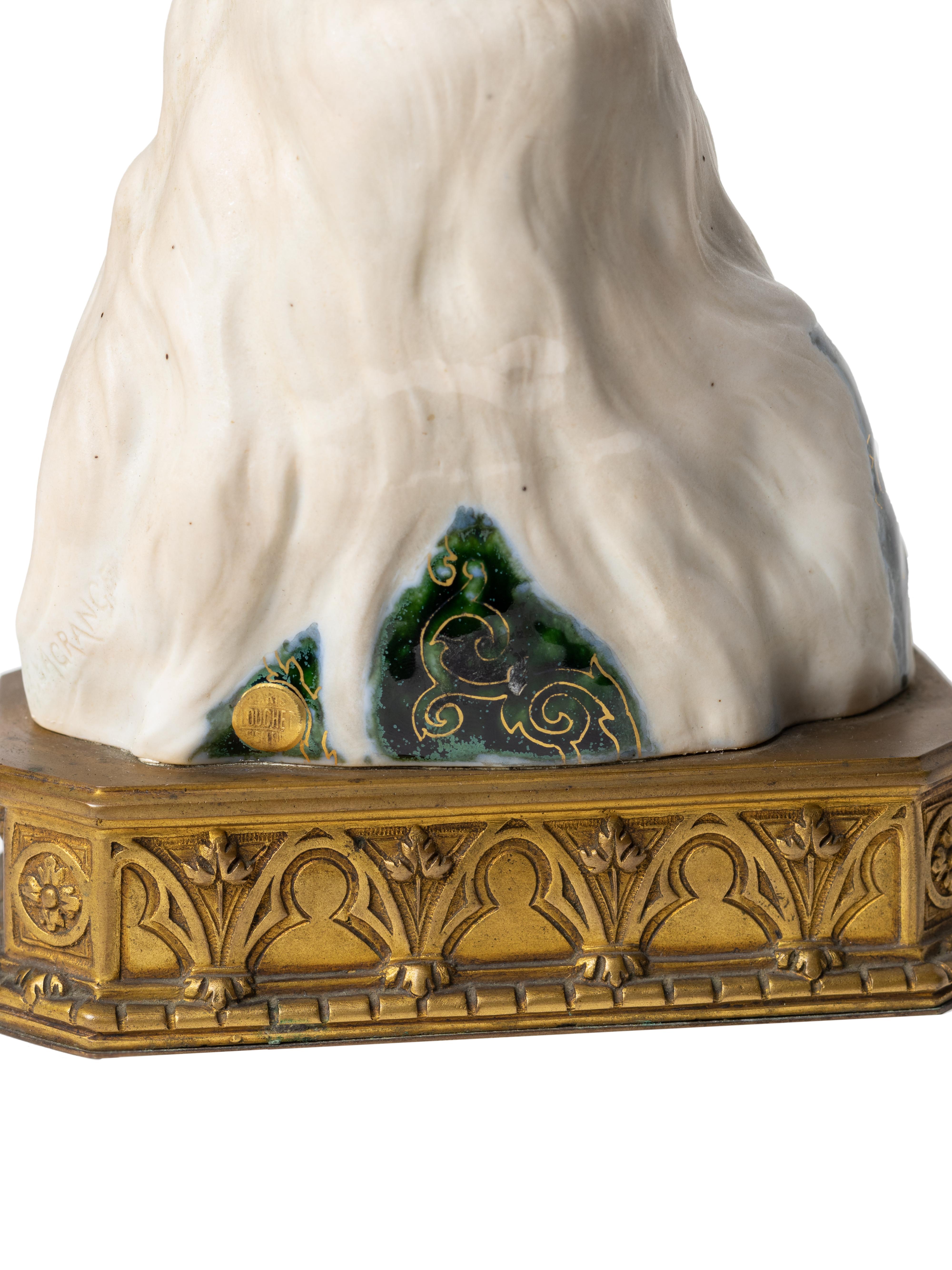 Busto di donna in faience Art Nouveau di Leon Noel Delagrange, 1889 in vendita 4