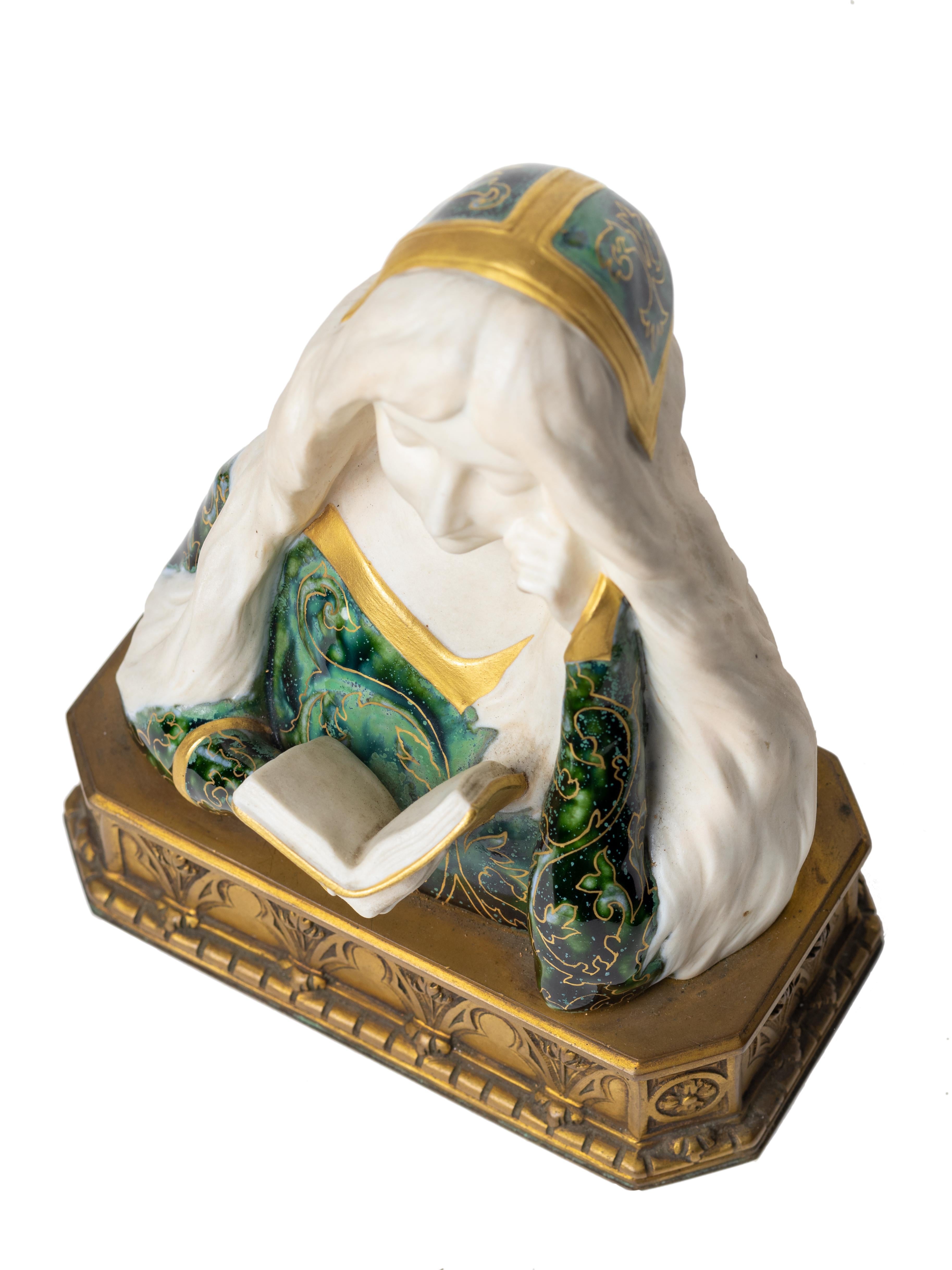 Busto di donna in faience Art Nouveau di Leon Noel Delagrange, 1889 in vendita 6
