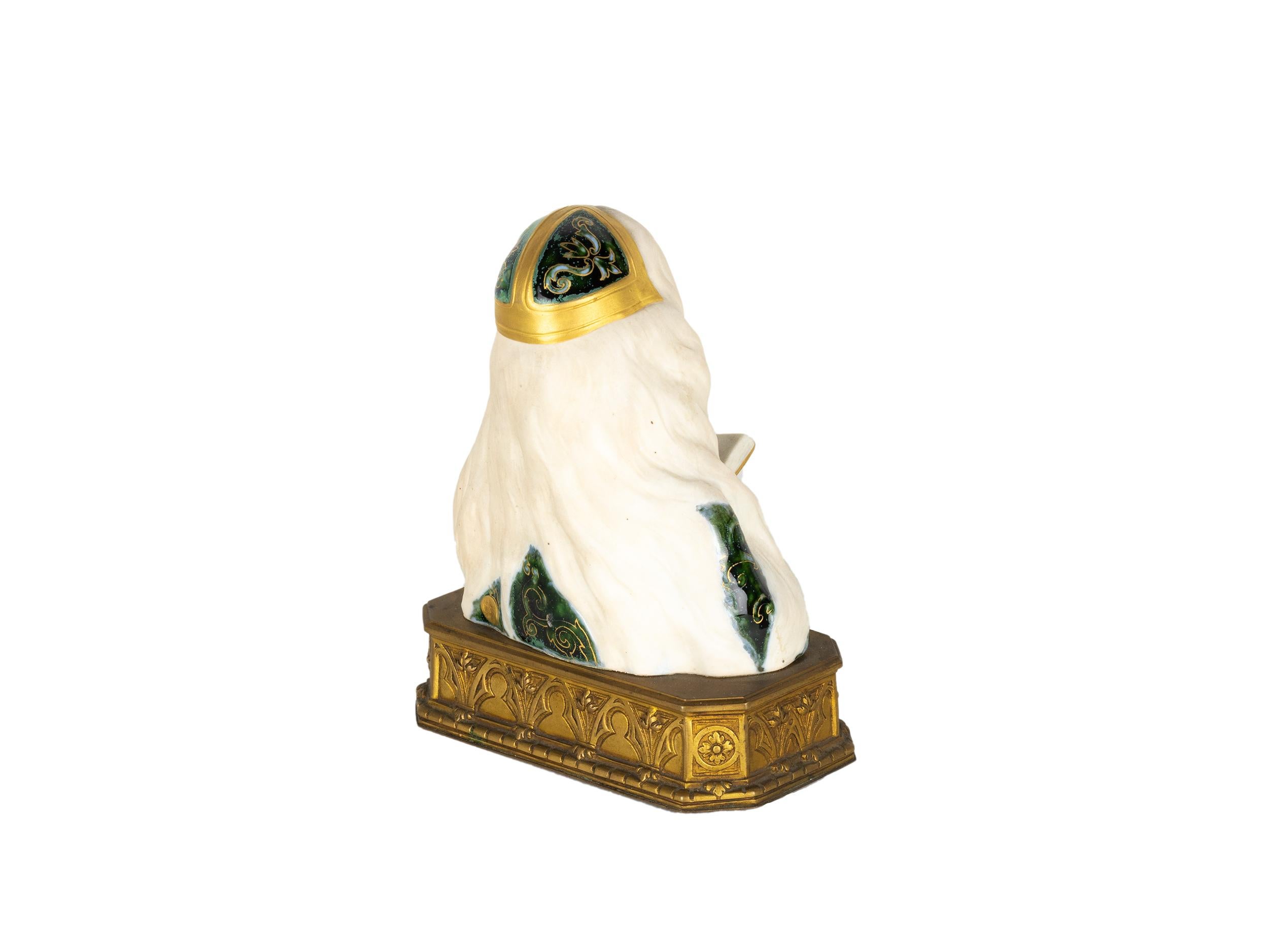 Francese Busto di donna in faience Art Nouveau di Leon Noel Delagrange, 1889 in vendita