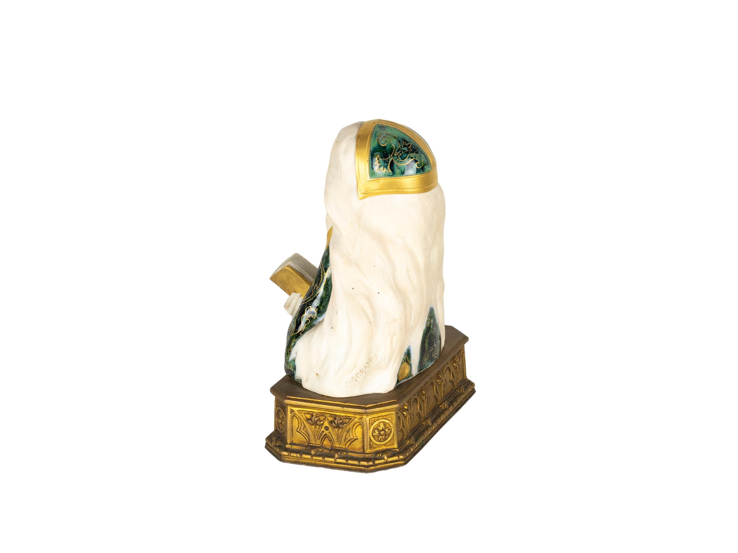 Fatto a mano Busto di donna in faience Art Nouveau di Leon Noel Delagrange, 1889 in vendita