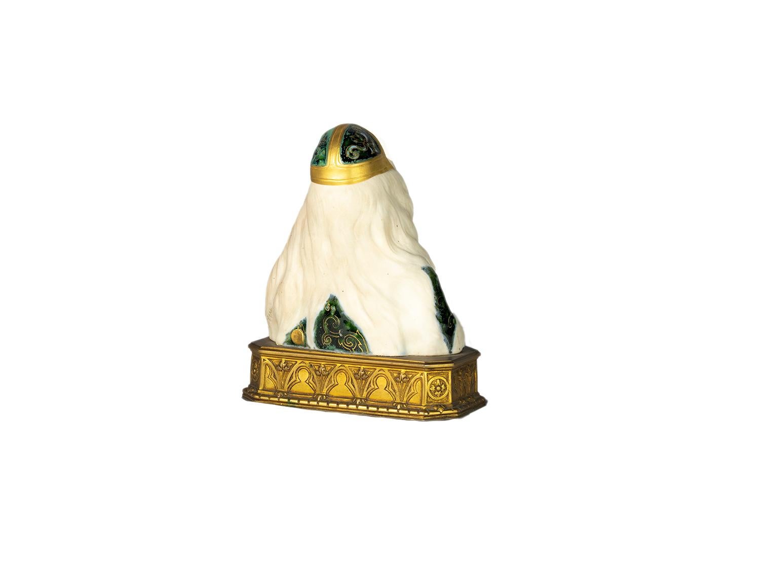 Art Nouveau Faience Woman Bust by Leon Noel Delagrange, 1889 In Good Condition For Sale In Lisbon, PT
