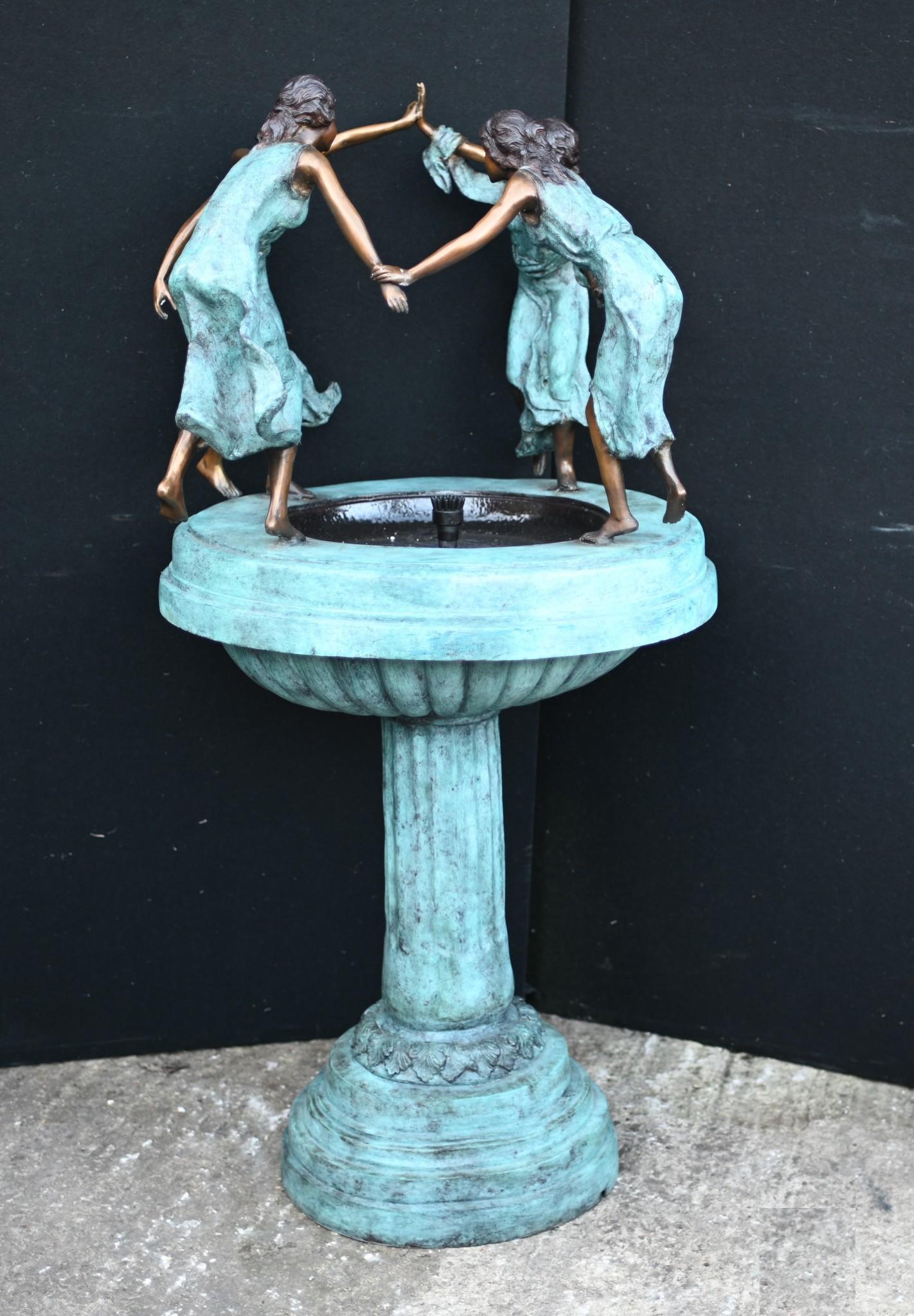 Art Nouveau Fairey Fountain Bronze Garden Water Feature For Sale 3