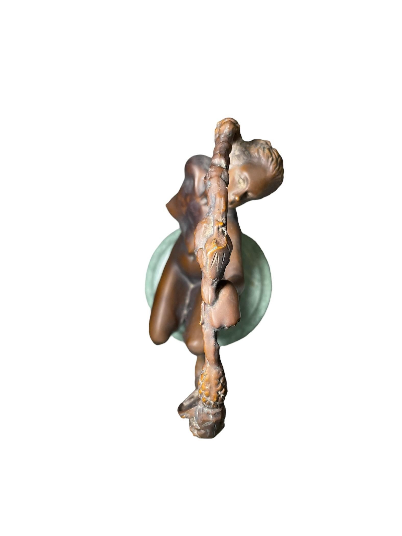 Calco Scultura in bronzo di donna fauno Art Nouveau in vendita