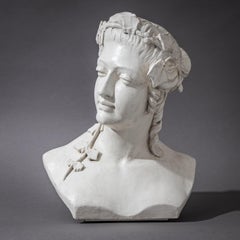 Busto femminile Art Nouveau con foglie di vite, inizio XX secolo