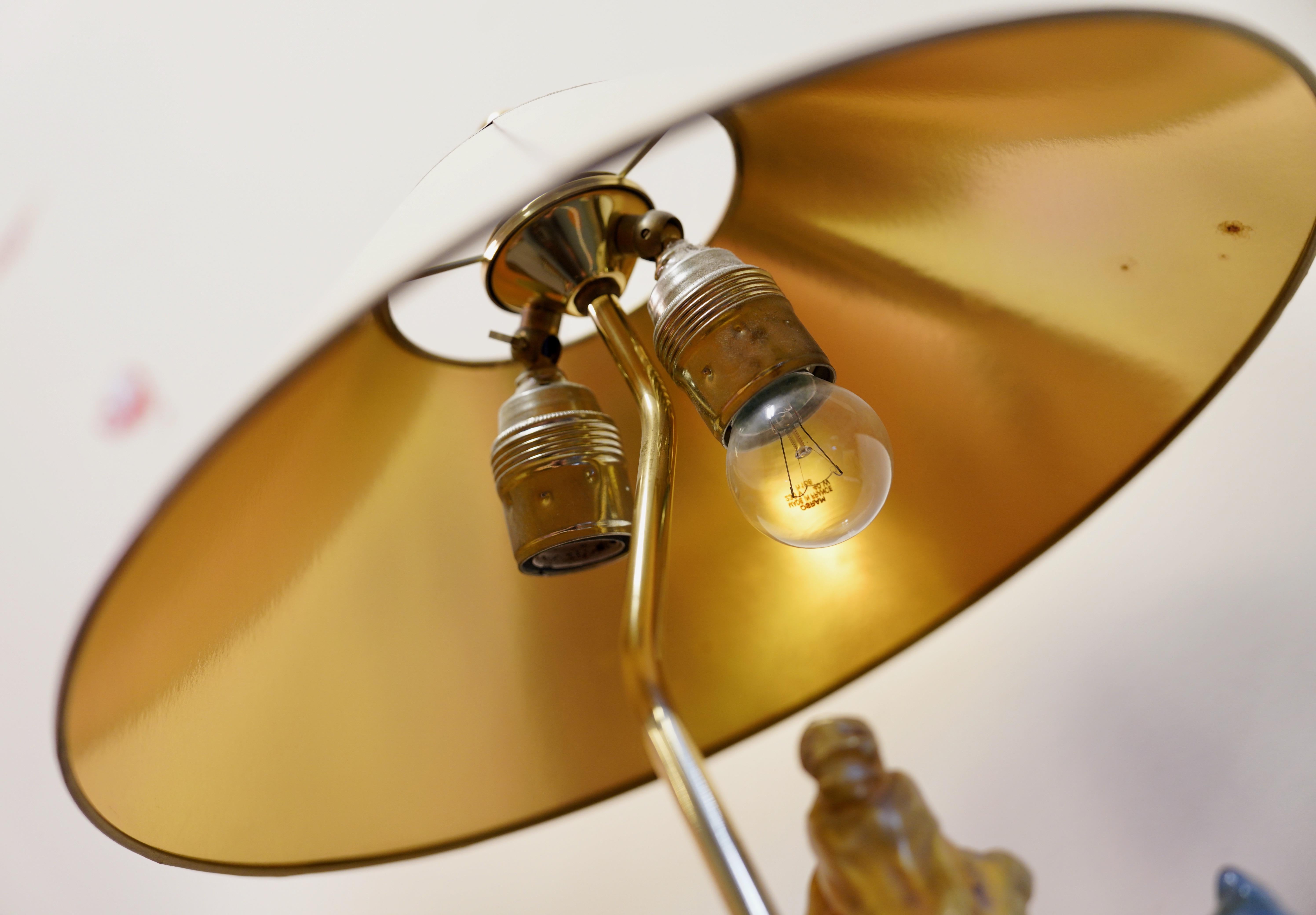 Lampe de table Art Nouveau représentant une femme avec des cloches bleues, fin du 20e siècle en vente 8