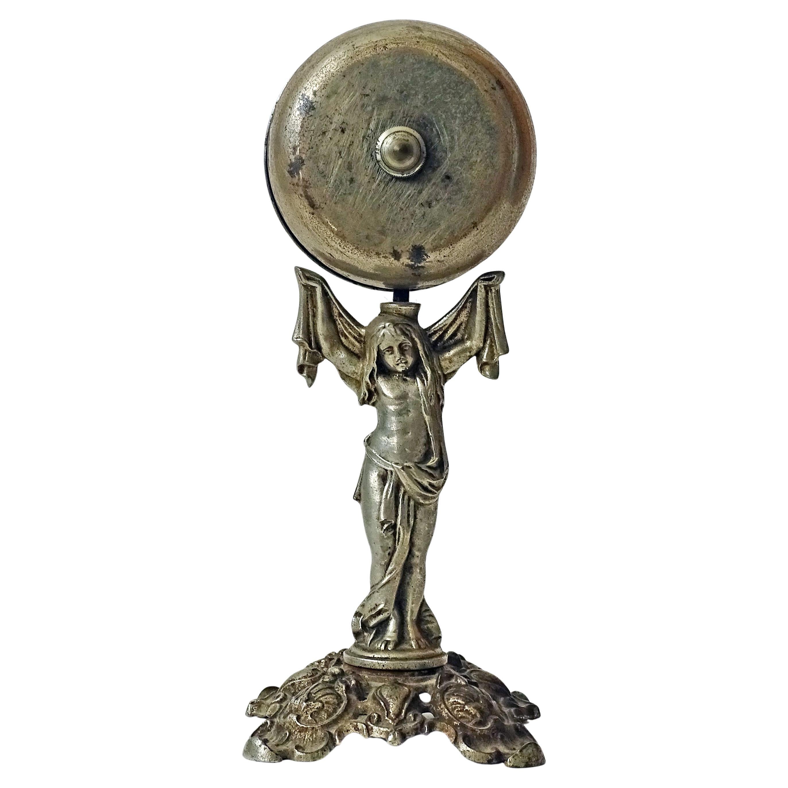 Art Nouveau Figural Double Sided Hotel Front Desk Call Bell