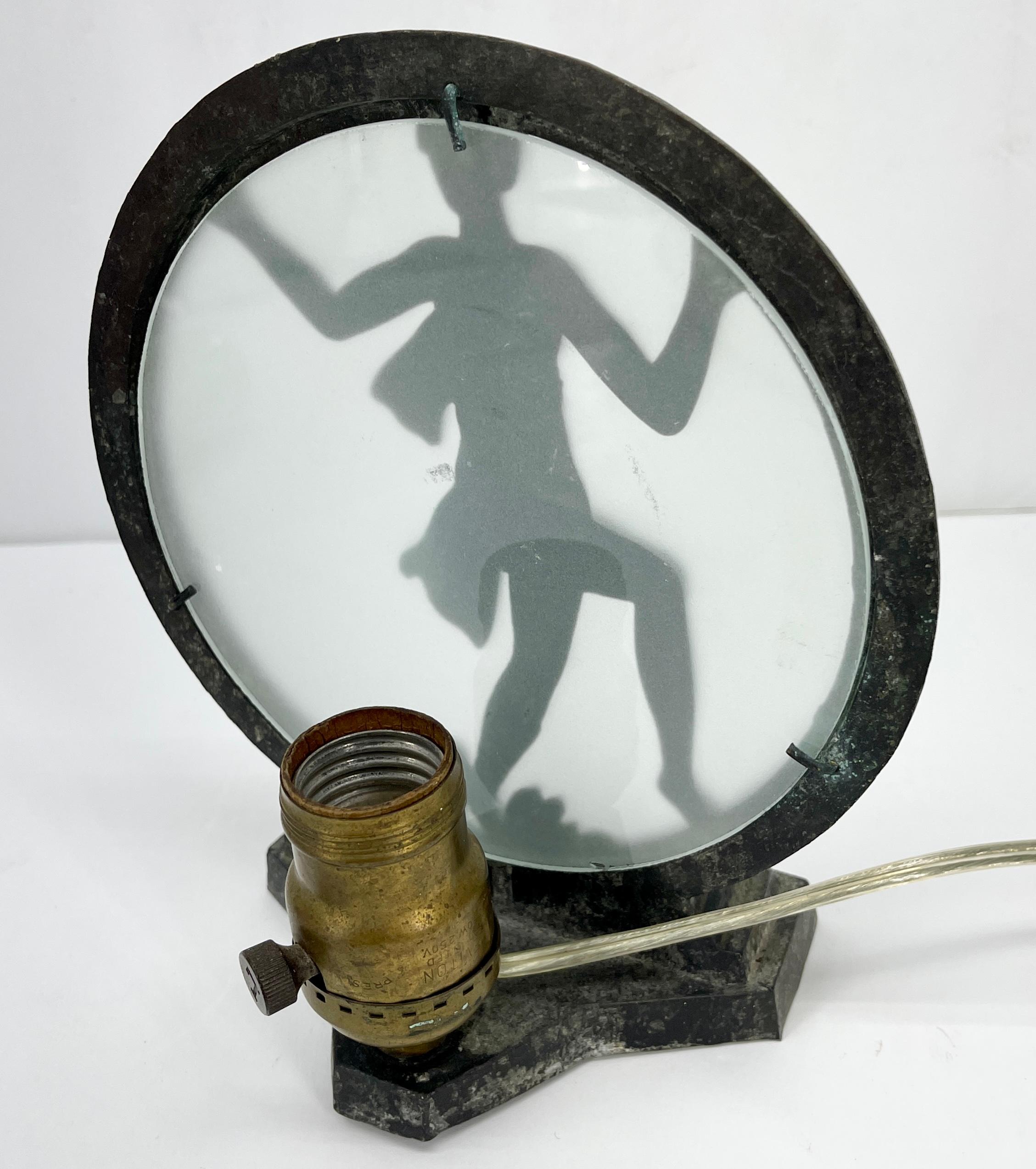 Jugendstil Figurale Frau Silhouette Tisch-Nachtlampe, Jugendstil im Angebot 5