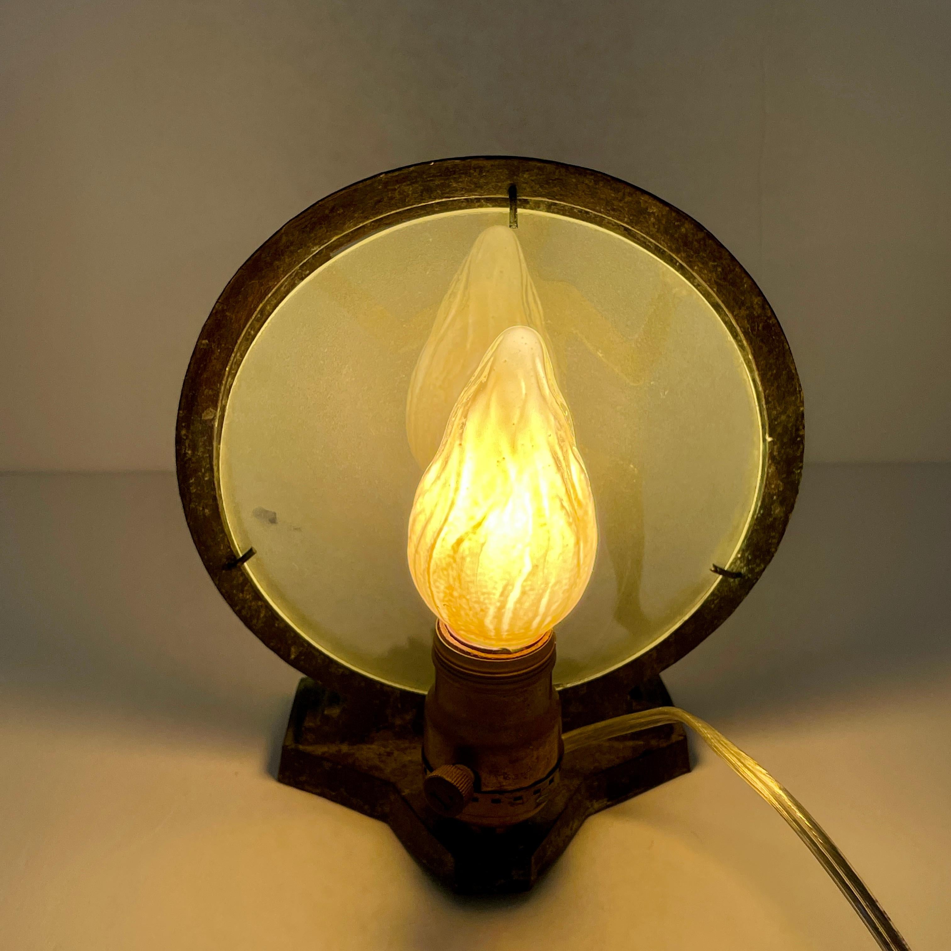Art Nouveau Figural Woman Silhouette Table Night Lamp For Sale 10