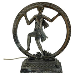 Lampada da tavolo Art Nouveau Figural Woman Silhouette