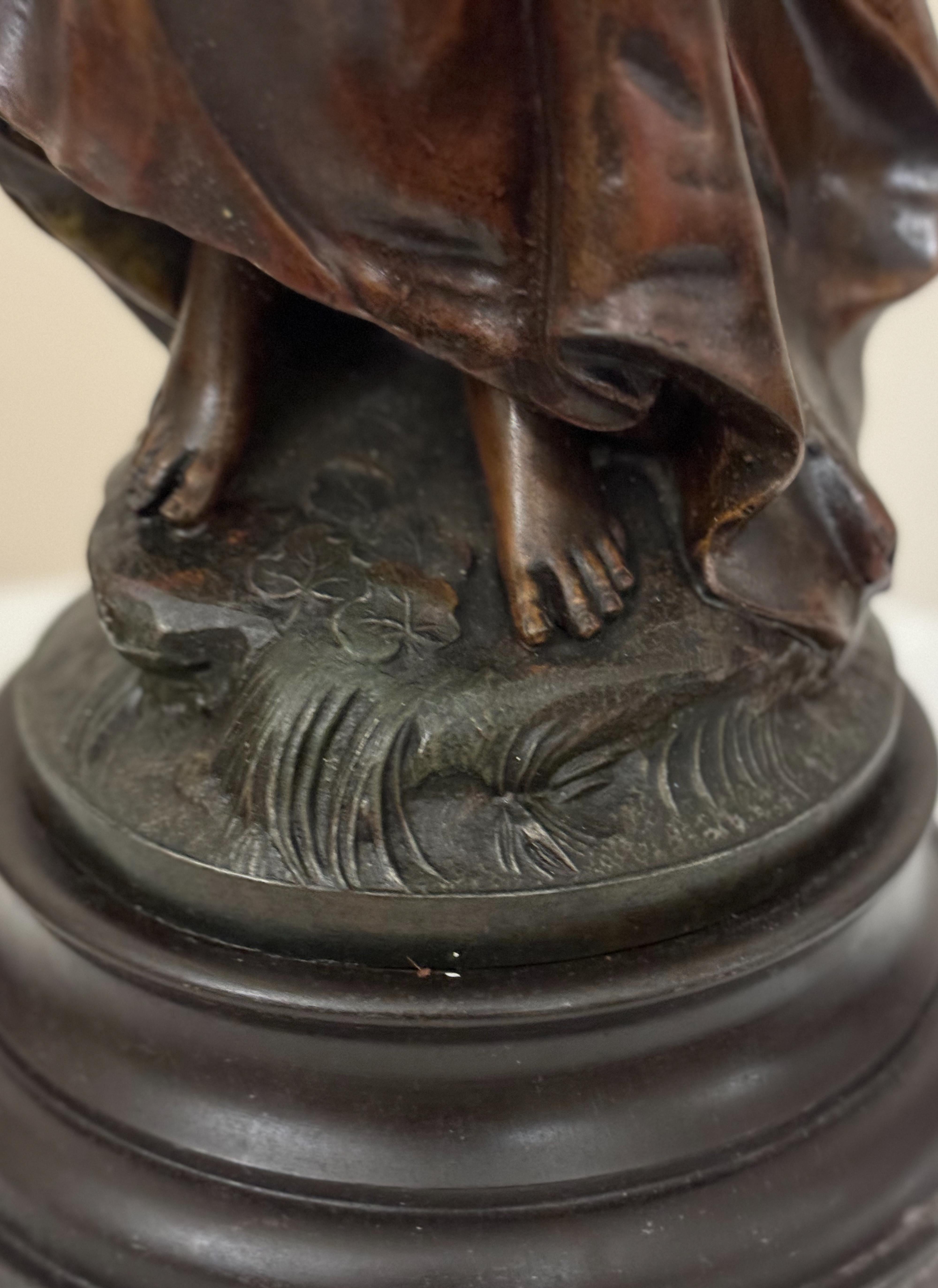 Art Nouveau Figure by Auguste Moreau, Allegorical Maiden, Late 19th Century en venta 2