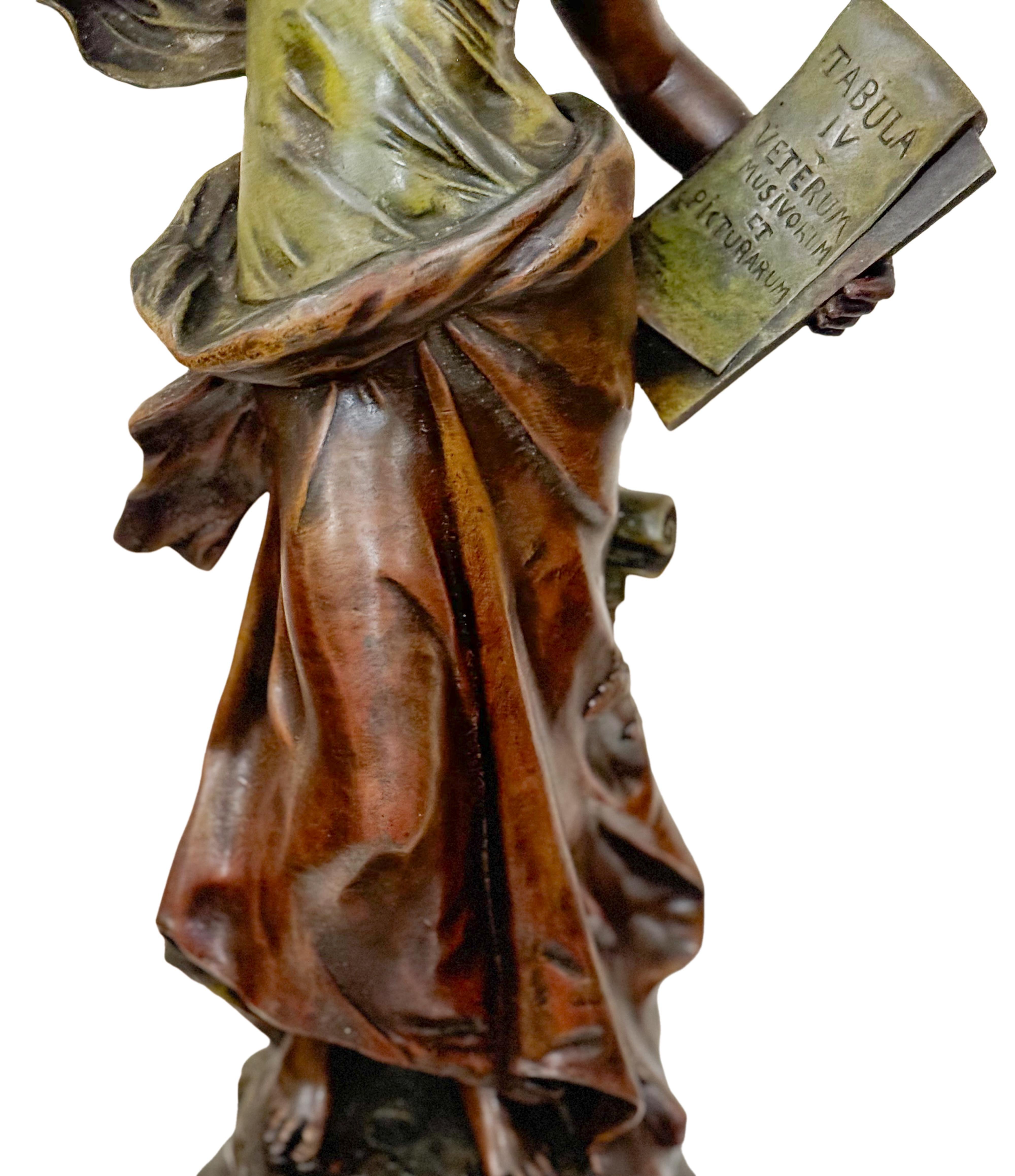 Art Nouveau Figure by Auguste Moreau, Allegorical Maiden, Late 19th Century en Bueno estado para la venta en Lisbon, PT