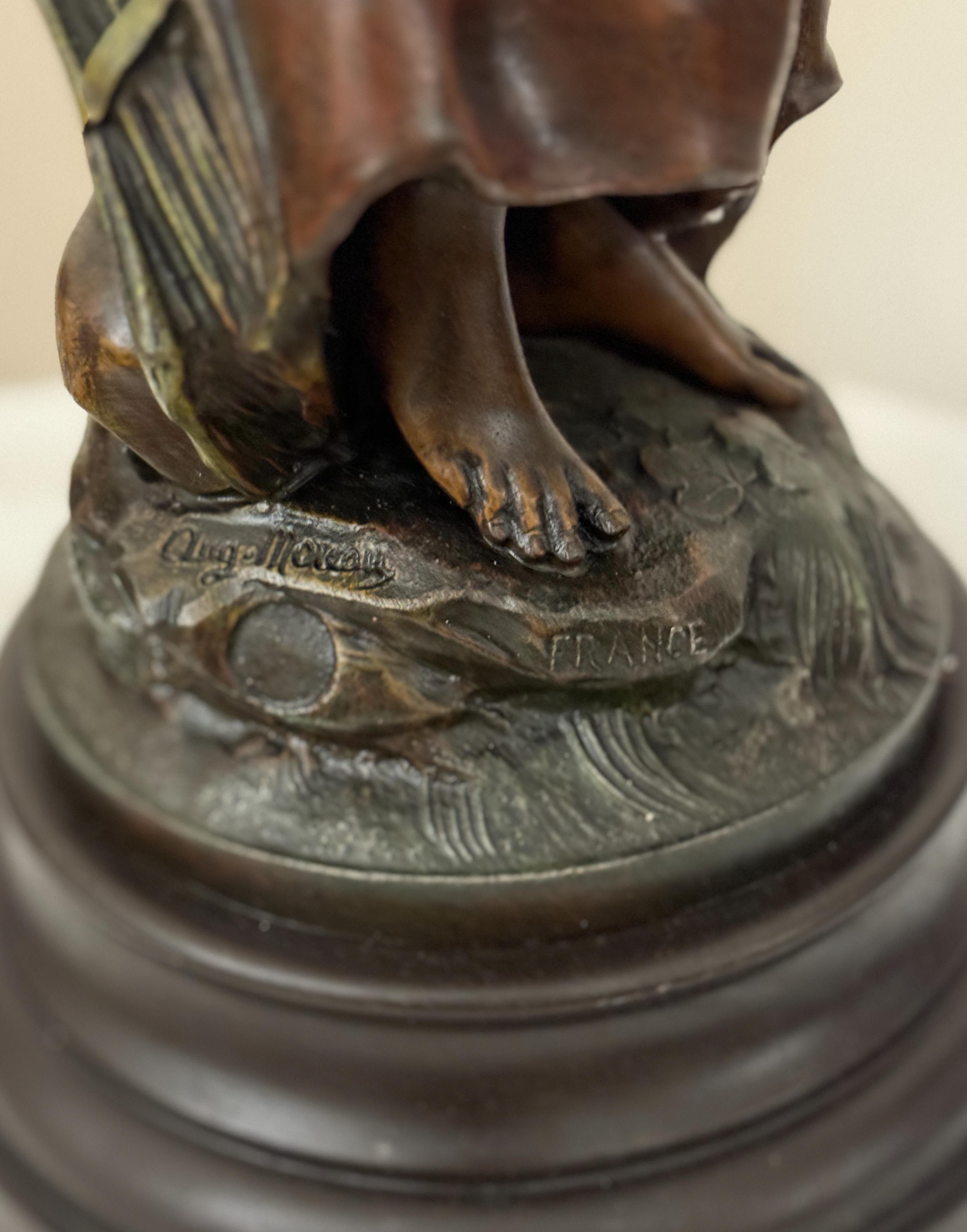 Art Nouveau Figure by Auguste Moreau, Allegorical Maiden, Late 19th Century en venta 1