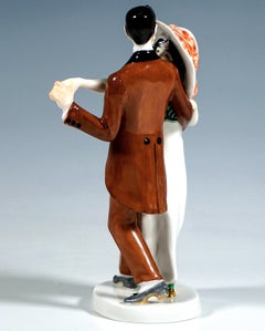Art Nouveau Figure Group, Dancing Couple, Alfred Koenig, Meissen Germany, 1912