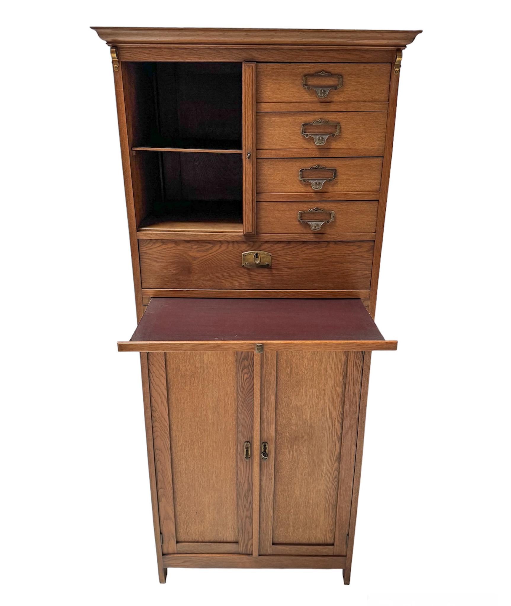 Art Nouveau Filing Cabinet or Bookcase, 1900s In Good Condition For Sale In Amsterdam, NL