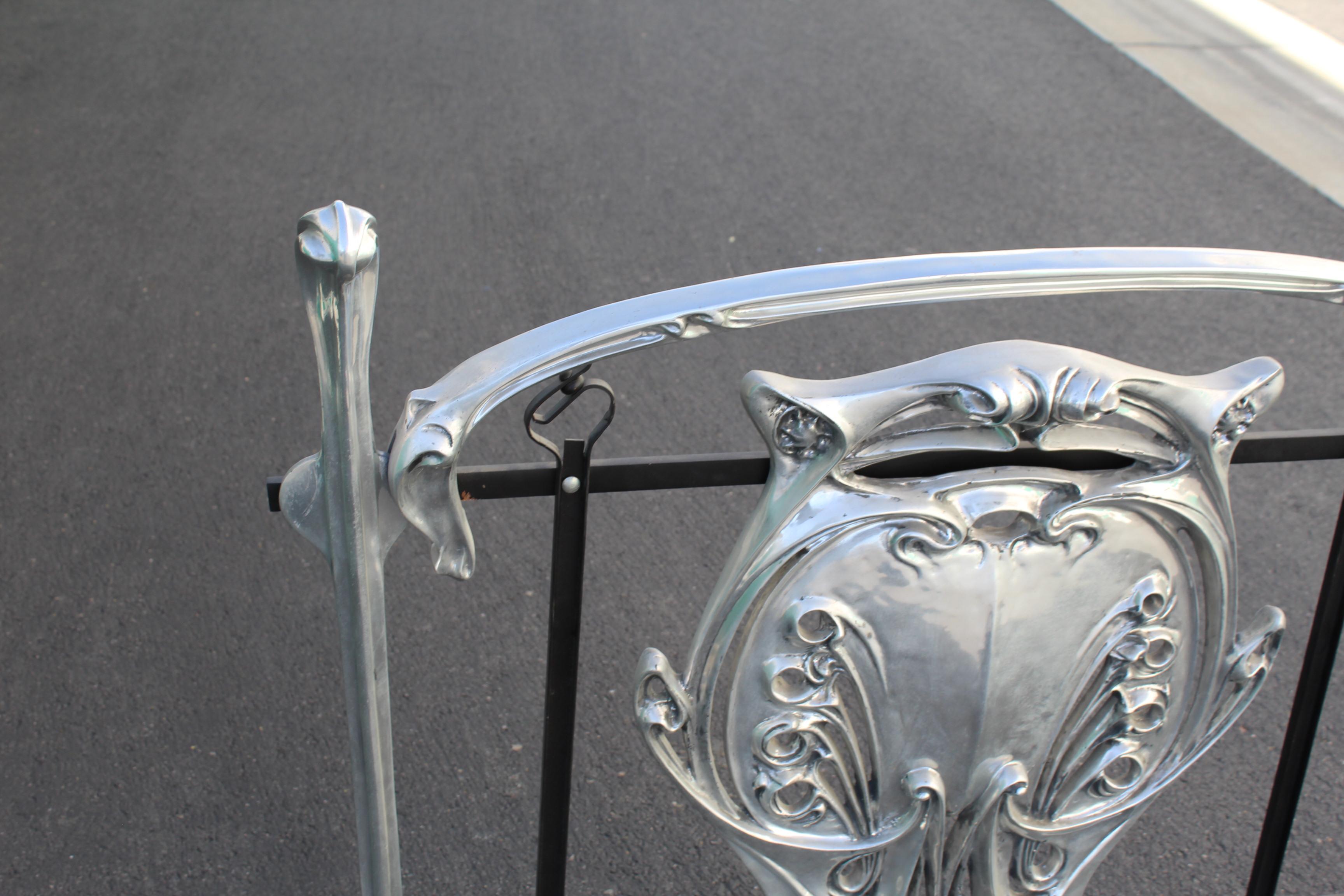 Art Nouveau Fire Screen, Aluminum, After Hector Guimard In Good Condition In Los Angeles, CA