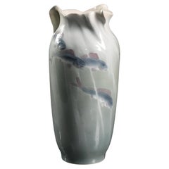 Vase à poisson Art Nouveau de Matheus Pettersson & Nils Emil Lundström pour Rörstrand