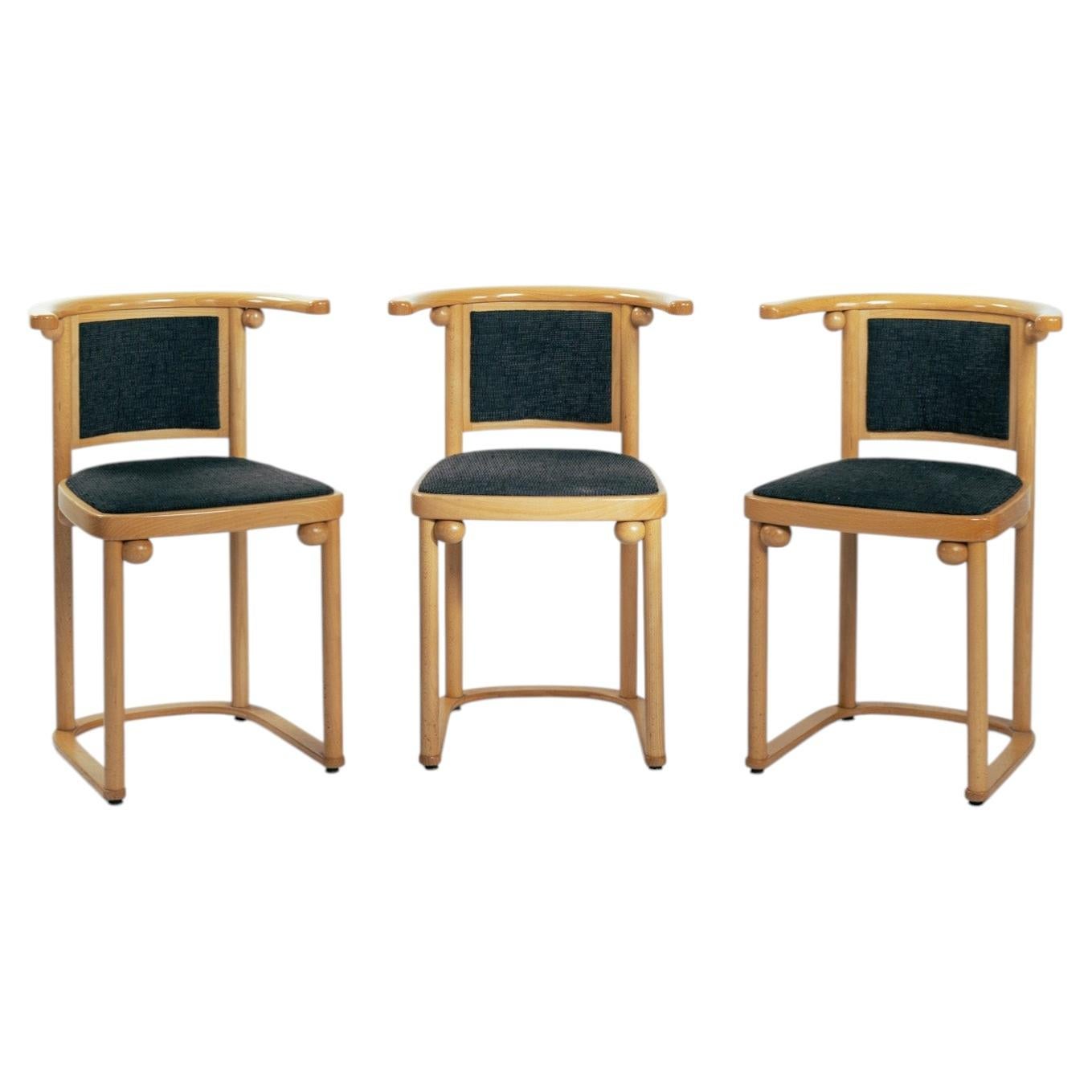 Chaises à manger Fledermaus Art Nouveau par Josef Hoffmann pour Wittmann, set de 3 en vente