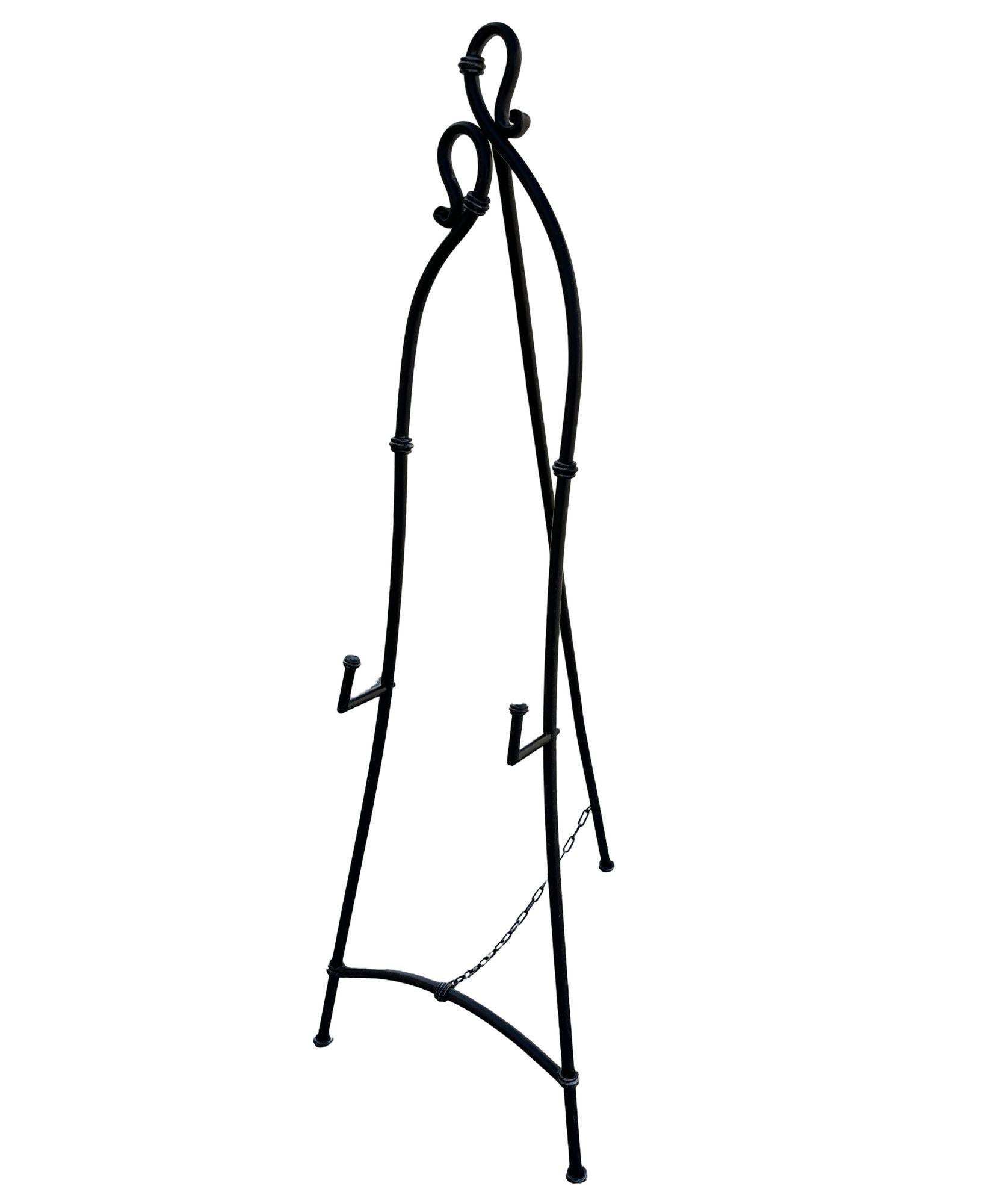 Mid-20th Century Art Nouveau Floor Wrought Iron Metal Standing Display Easel