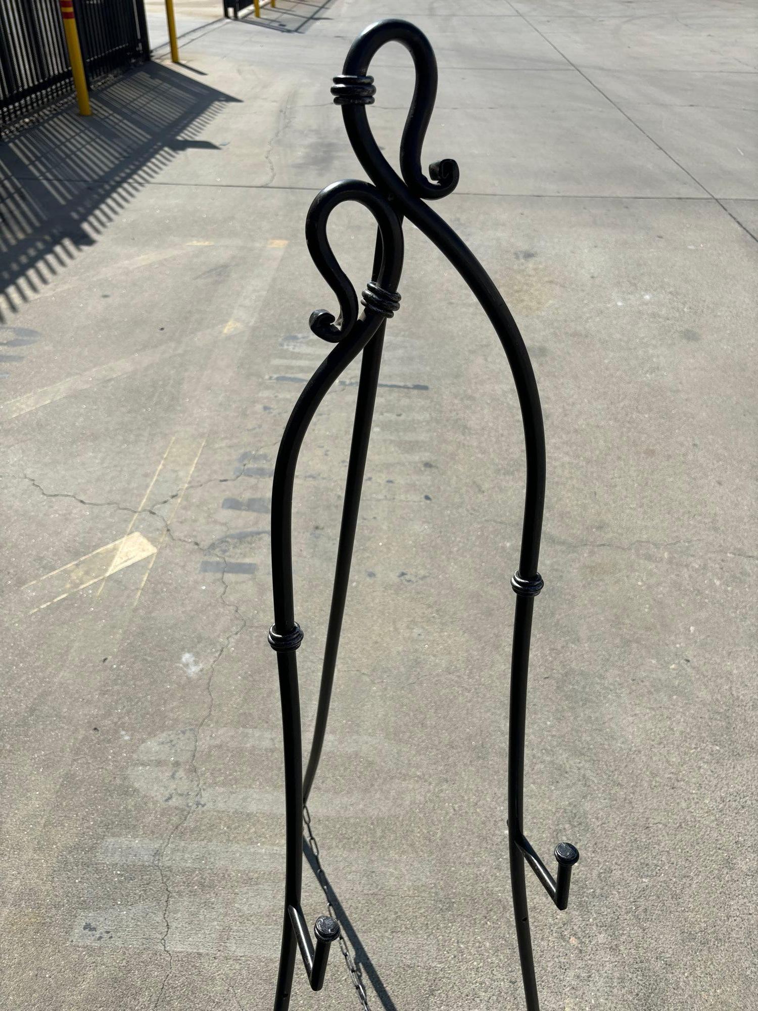 Art Nouveau Floor Wrought Iron Metal Standing Display Easel 3