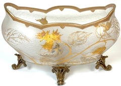 Art Nouveau Floral  Acid-Etched Centerpiece Attributed St. Louis, France C 1900