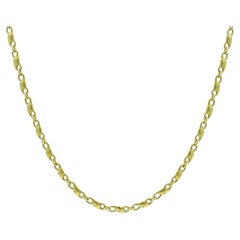 Antique Art Nouveau Flower Carved Necklace Chain Made in 18 Karat High Finish Gold