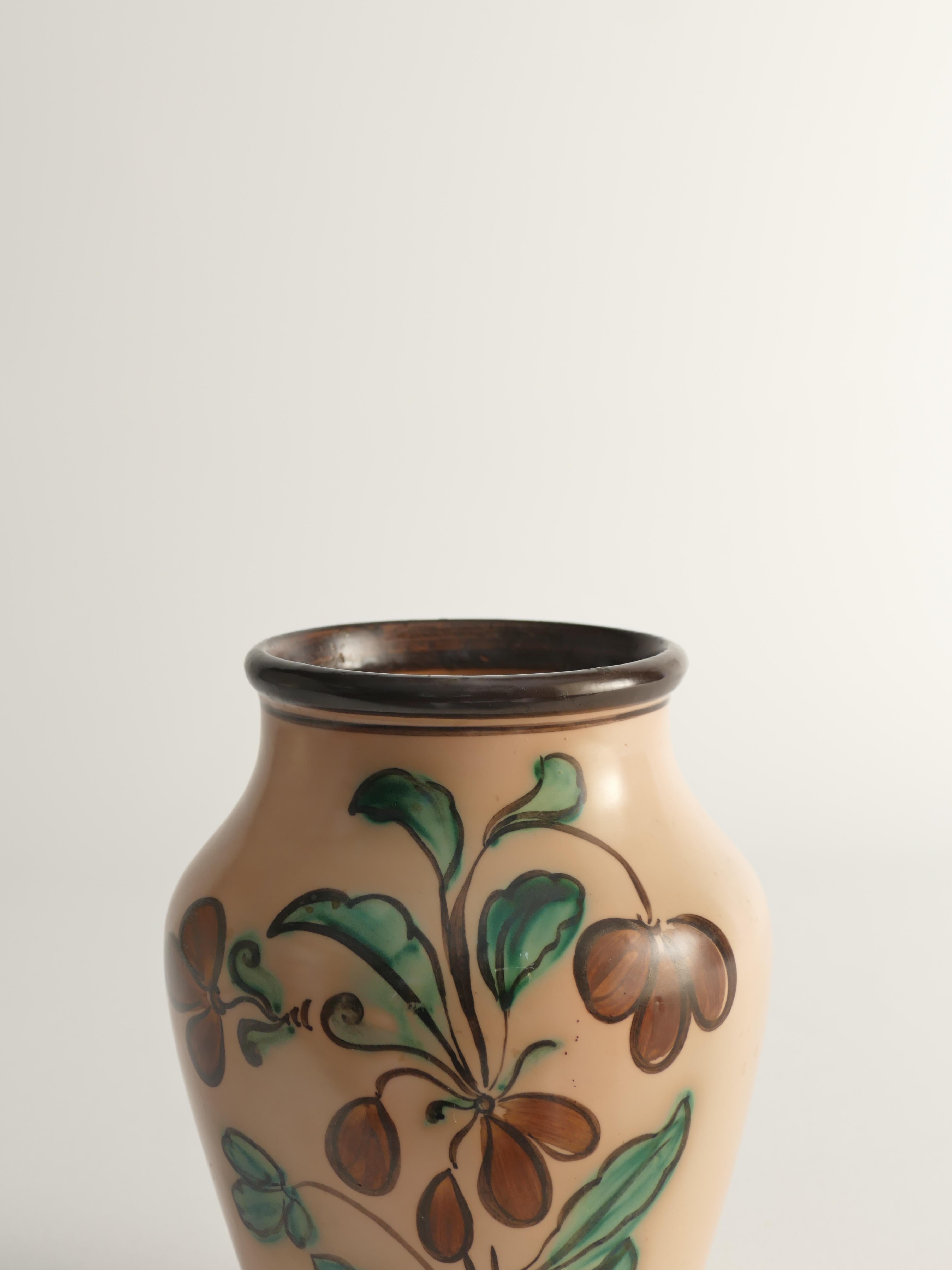 Vase en faïence Art Nouveau à motif de fleurs par Sala, Suède, années 1920 en vente 4