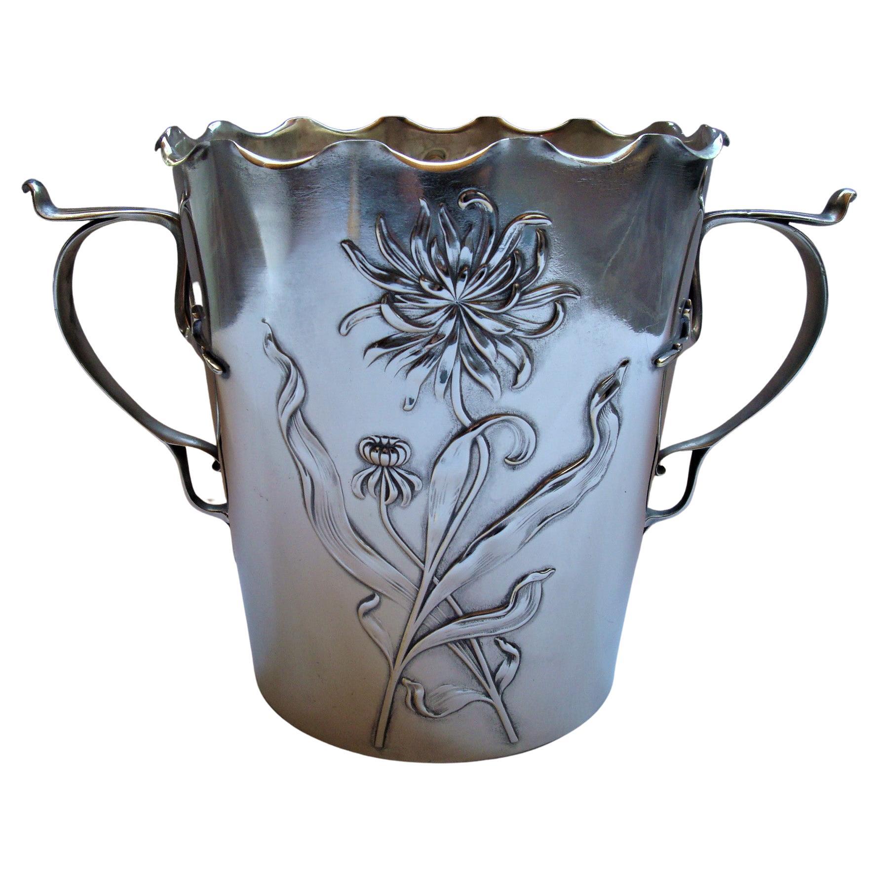 Art Nouveau Flowers Champagne / Wine Bucket Cooler, 1900´s
