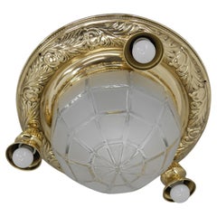 Art Nouveau Flush Mount, 1910s, Restored