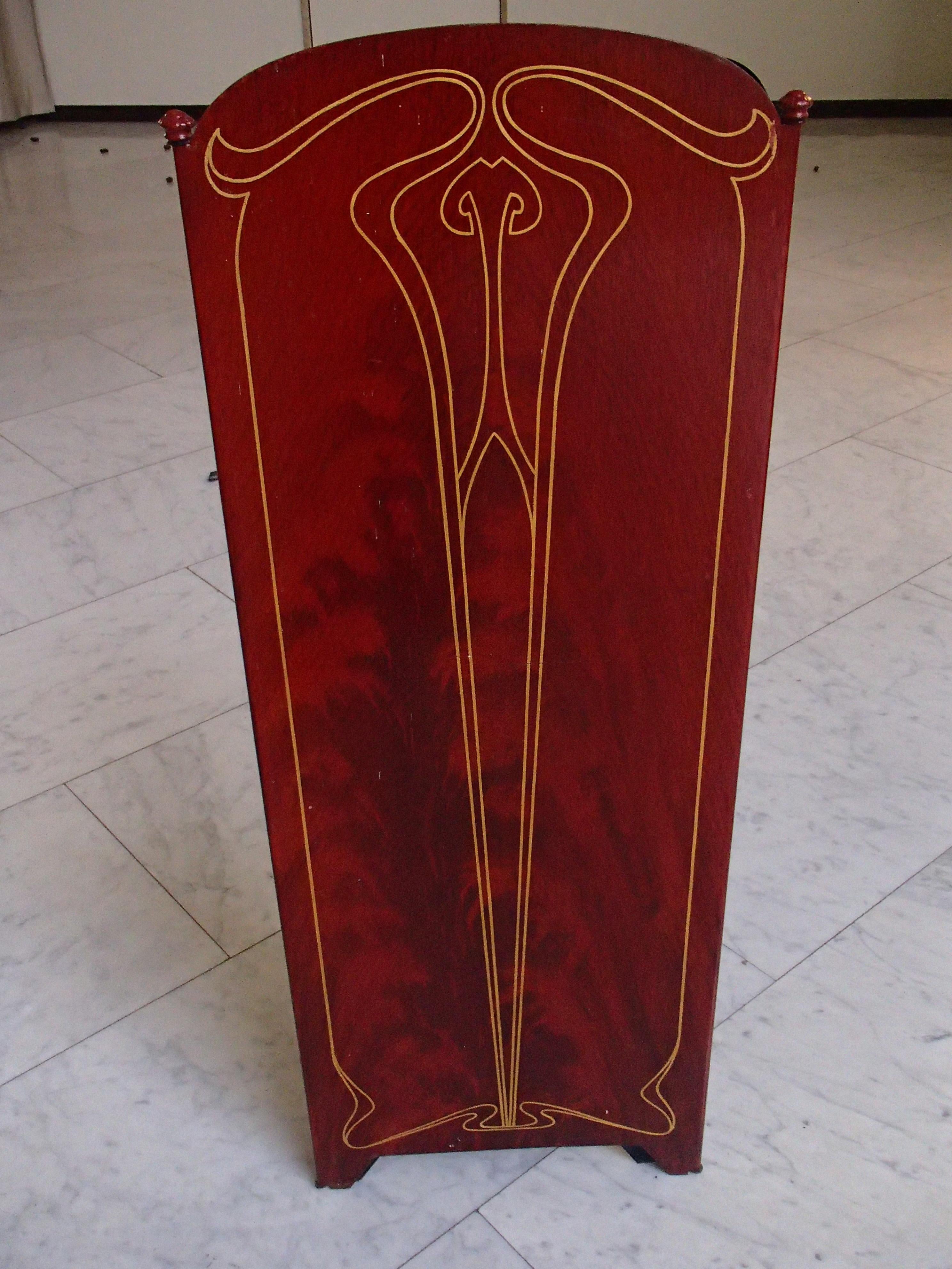 Art Nouveau Foldable Firescreen with Painting For Sale 4