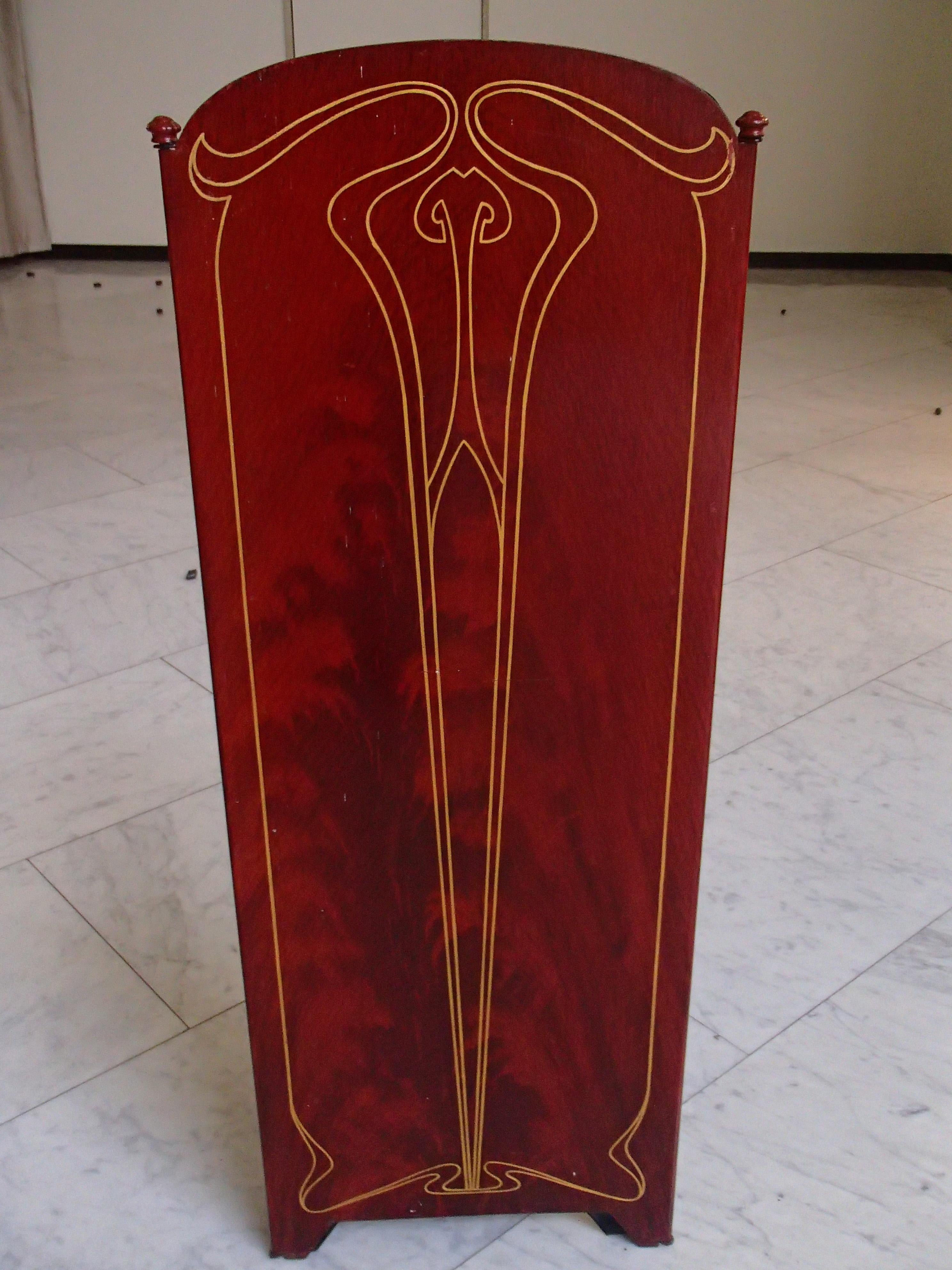 Art Nouveau Foldable Firescreen with Painting For Sale 5