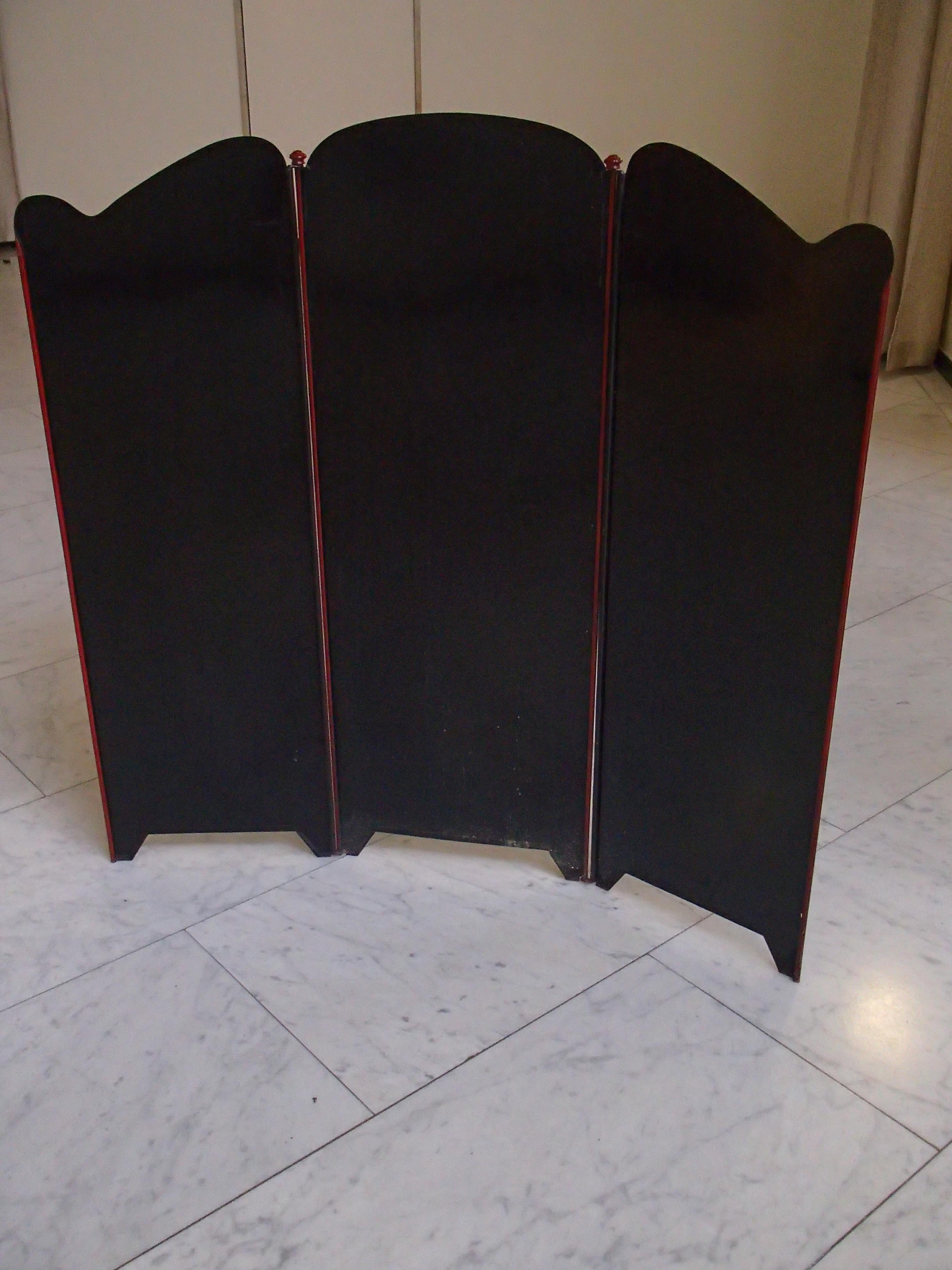 Art Nouveau Foldable Firescreen with Painting For Sale 1