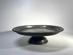 Art Nouveau Footed Tray Made By Liberty & Co., English Hammered Antique Pewter
