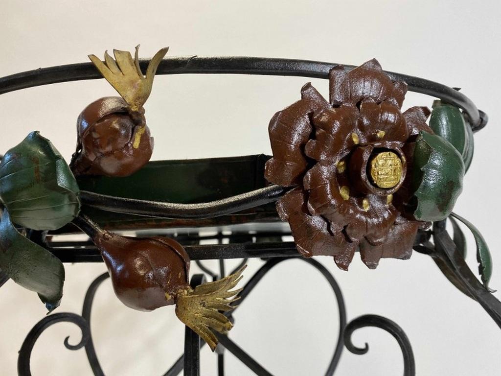 Slovak Art Nouveau Forged Flower Stand For Sale