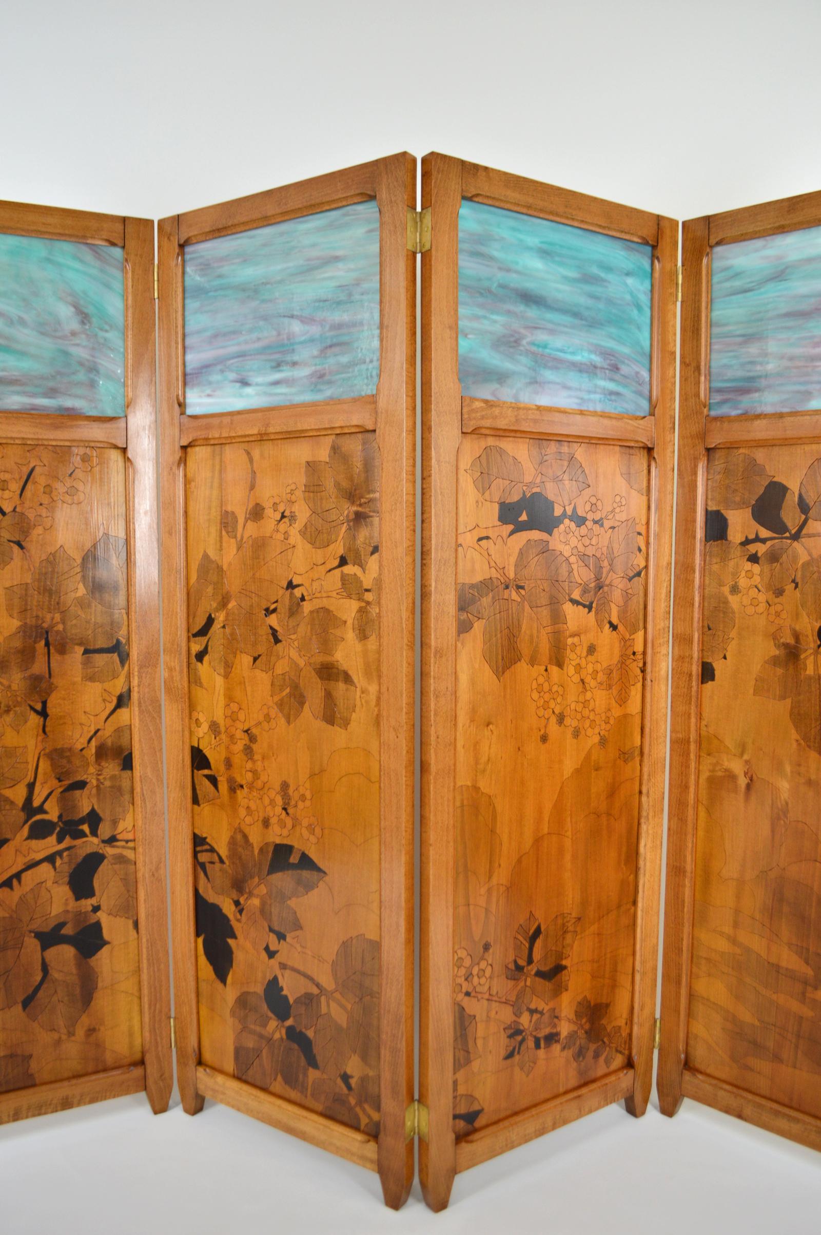 stained glass folding screen