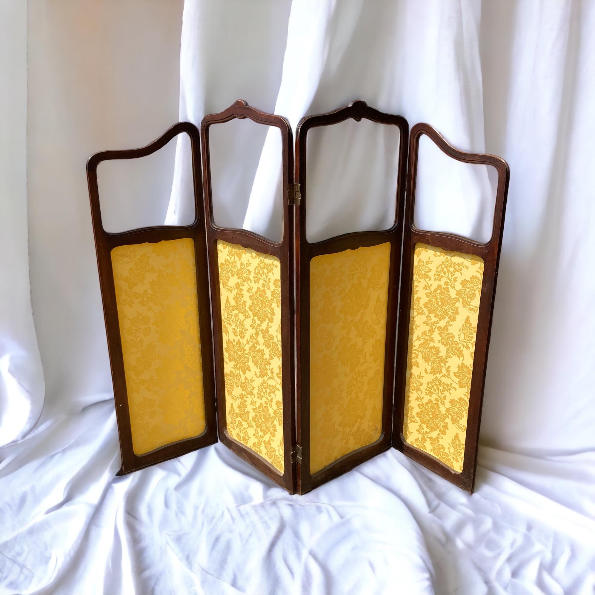 French Art Nouveau four panel screen For Sale