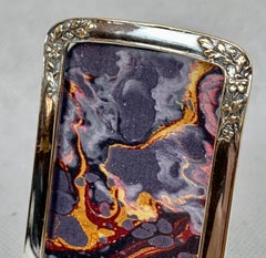 Period Art Nouveau Photo Frame in Silver with Goldtone Flowers