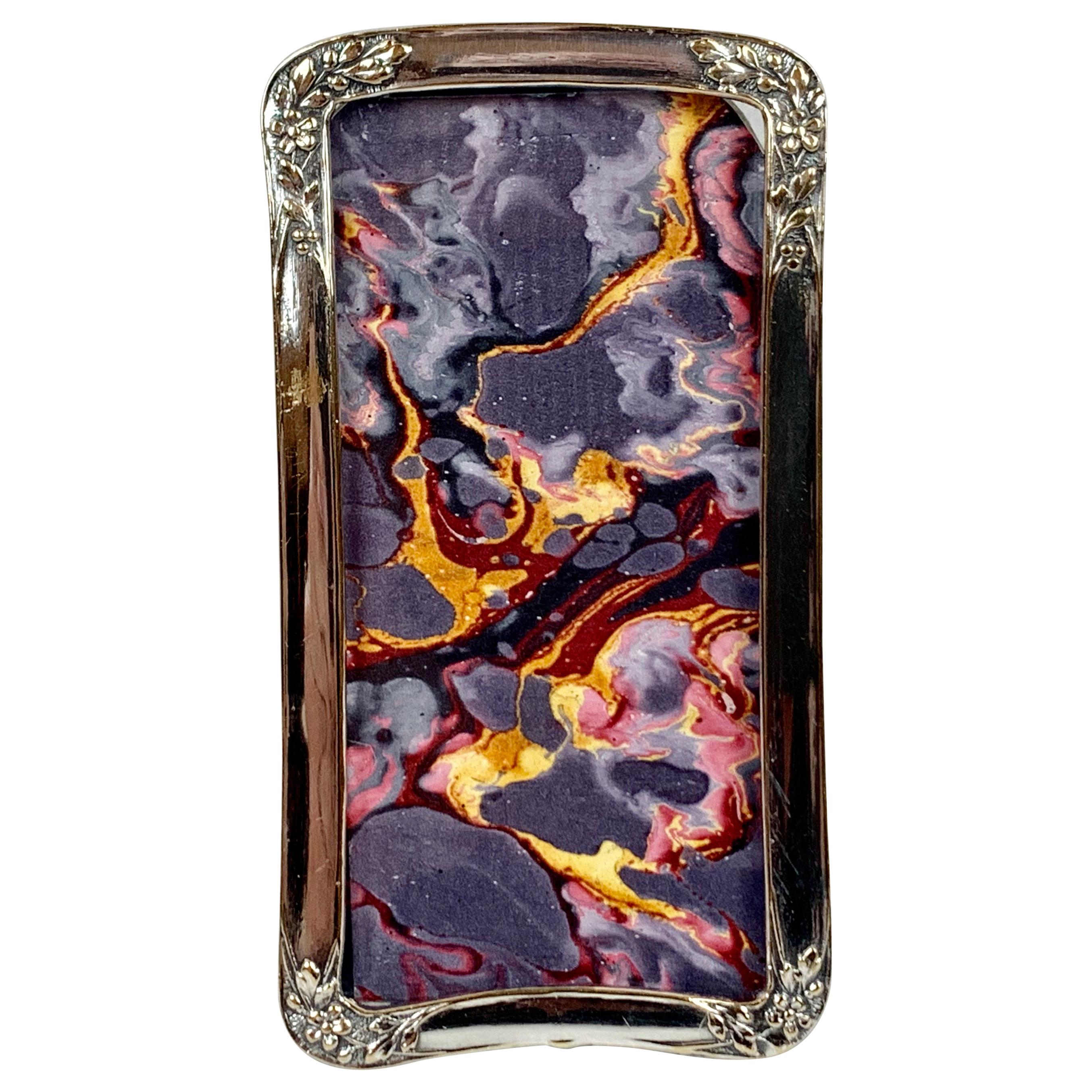 Period Art Nouveau Photo Frame in Silver with Goldtone Flowers