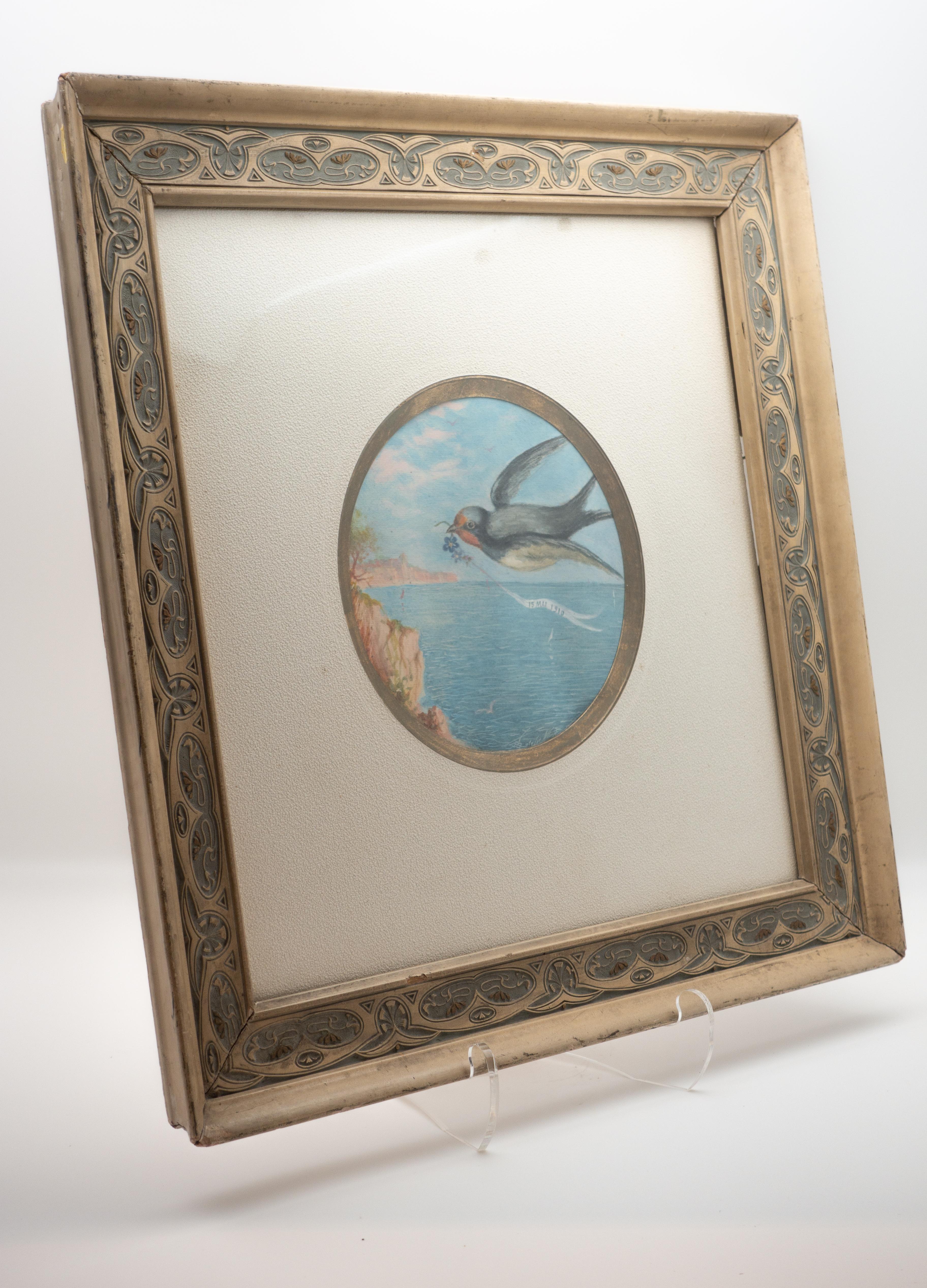 framed bird art