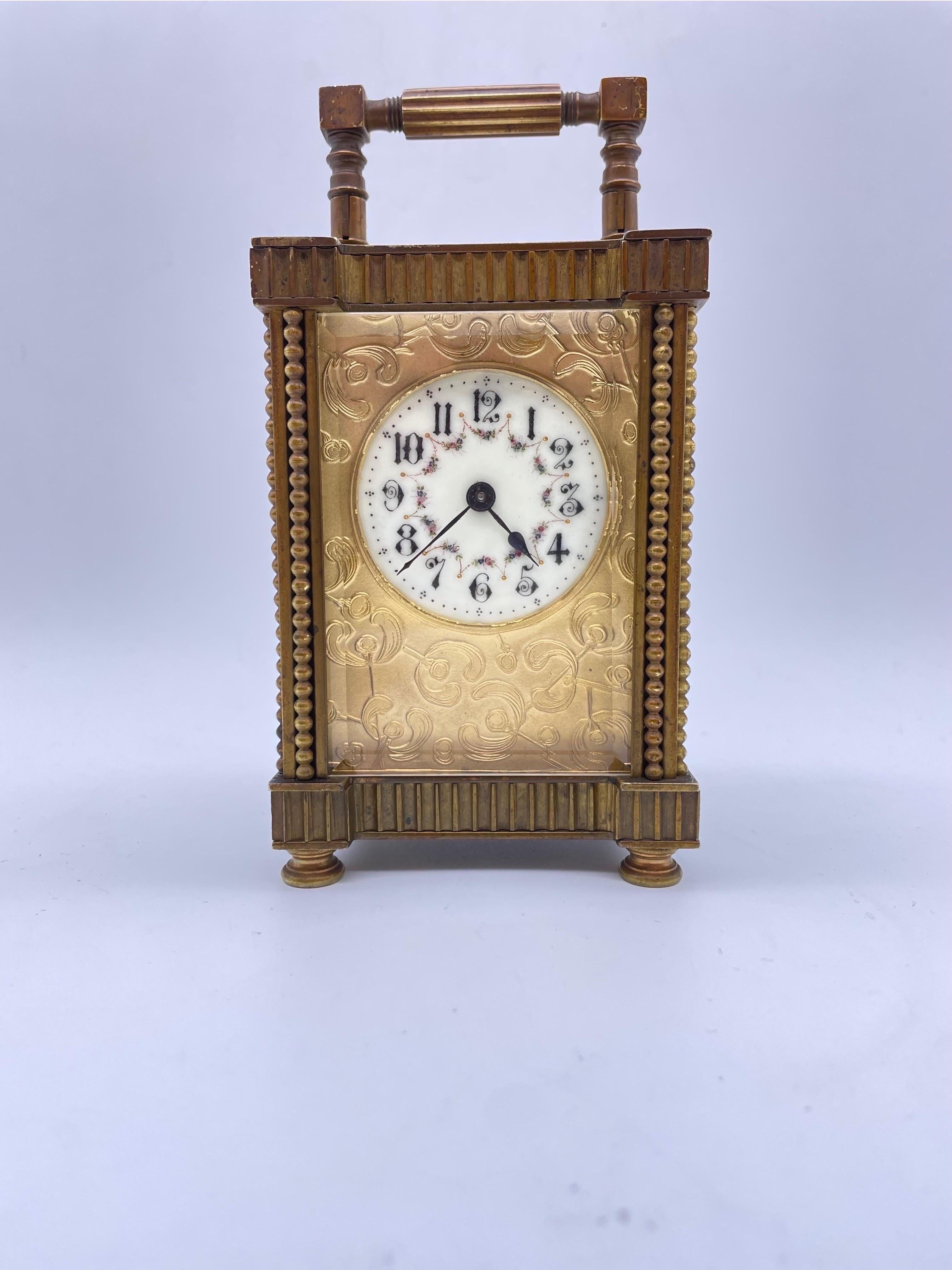 Brass Art Nouveau france travel clocks messing For Sale