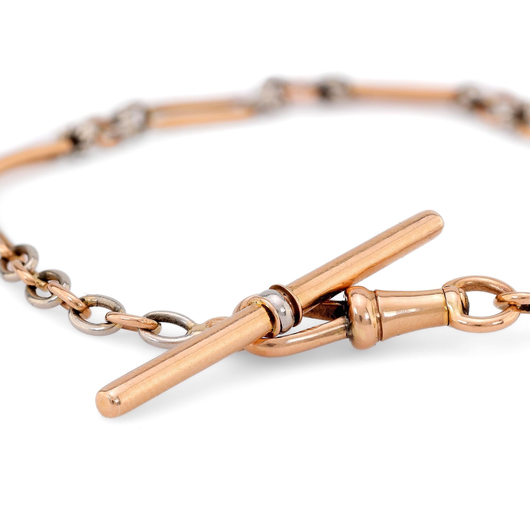 Art Nouveau French 18K Rose Gold Bracelet In Excellent Condition For Sale In Beverly Hills, CA