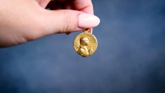 Art Nouveau French 18k Yellow Gold Joan of Arc Locket Pendant