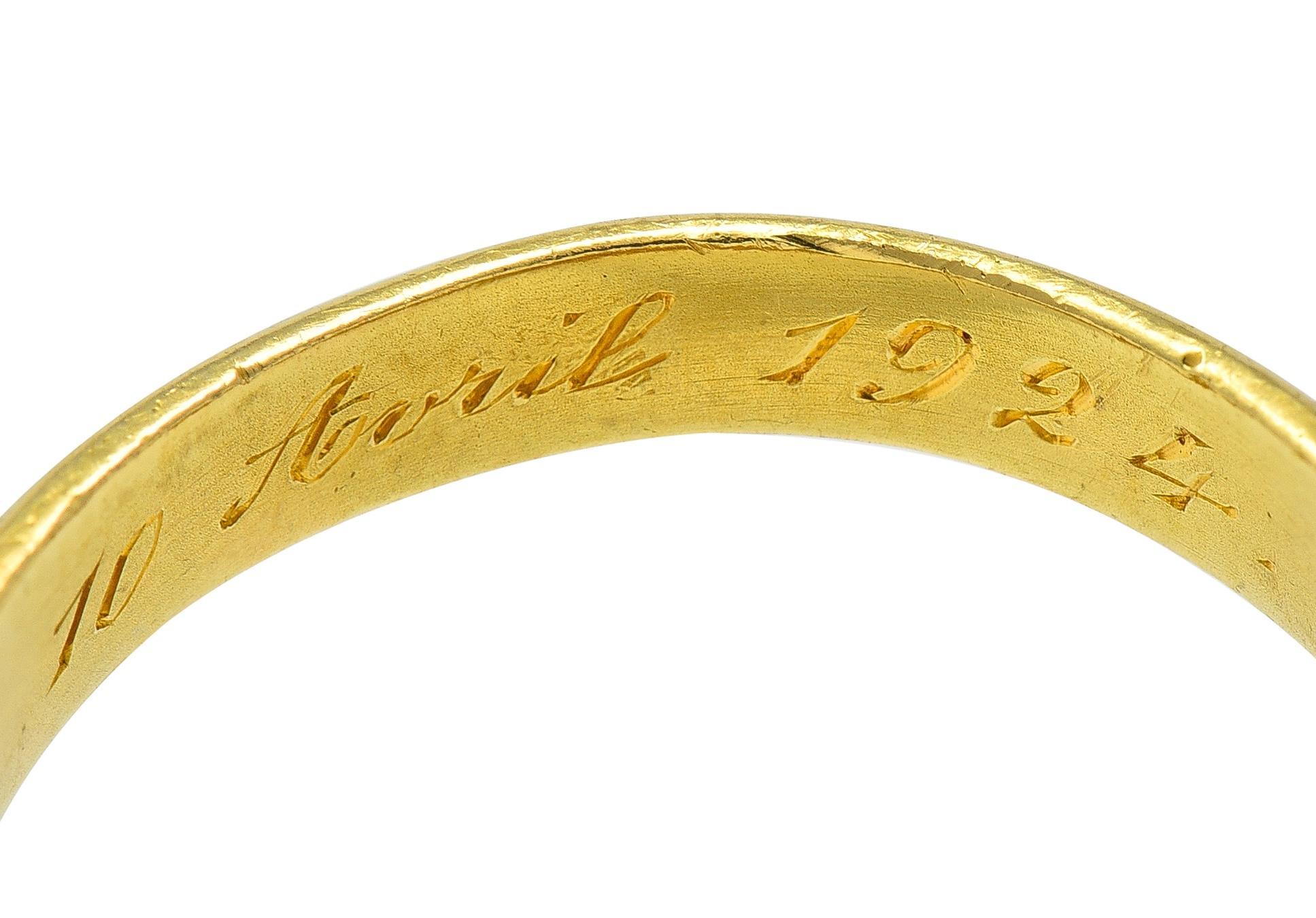 Anello Leone antico in stile Art Nouveau francese del 1924 con diamante in oro giallo 18 carati in vendita 3