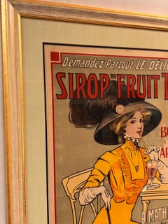 Cartel litografía publicitaria francesa Art Nouveau Impreso por G. Delattre & Cie.