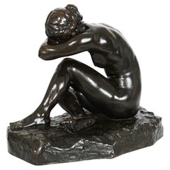 Art Nouveau French Antique Bronze Sculpture by Emile Fernand-Dubois