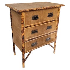 Art Nouveau French Bamboo and Rattan Dresser Orientalism